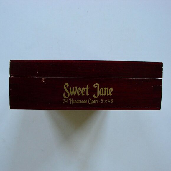 Deadwood Tobacco Co Sweet Jane Empty Wooden Cigar Box Collectible Storage Skull - Picture 7 of 11